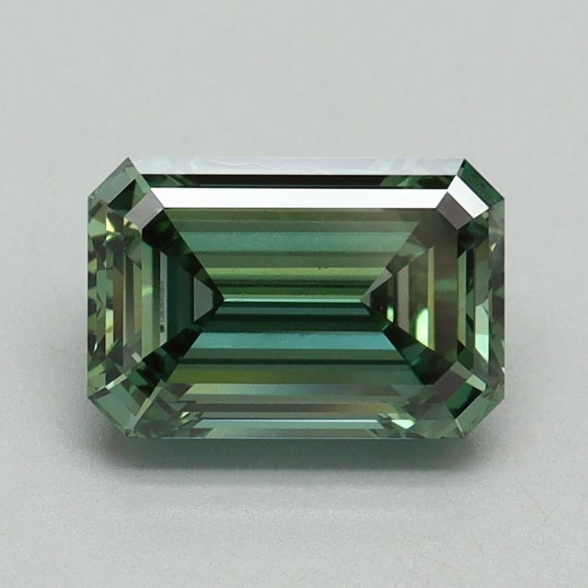 Loose Diamond - EMERALD 1.55ct Fancy Vivid Green VVS2: Loose Diamond - EMERALD 1.55ct Fancy Vivid Green VVS2 Source: This is a real non-mined Diamond that has been grown in a lab Shape: EMERALD Carats: 1.55 Color: Fancy Vivid Green Certification: IGI Vide