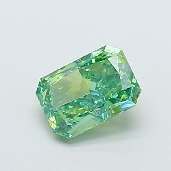 Loose Diamond - RADIANT 1.02ct Fancy Vivid Green VVS2: Loose Diamond - RADIANT 1.02ct Fancy Vivid Green VVS2 Source: This is a real non-mined Diamond that has been grown in a lab Shape: RADIANT Carats: 1.02 Color: Fancy Vivid Green Certification: IGI Vide