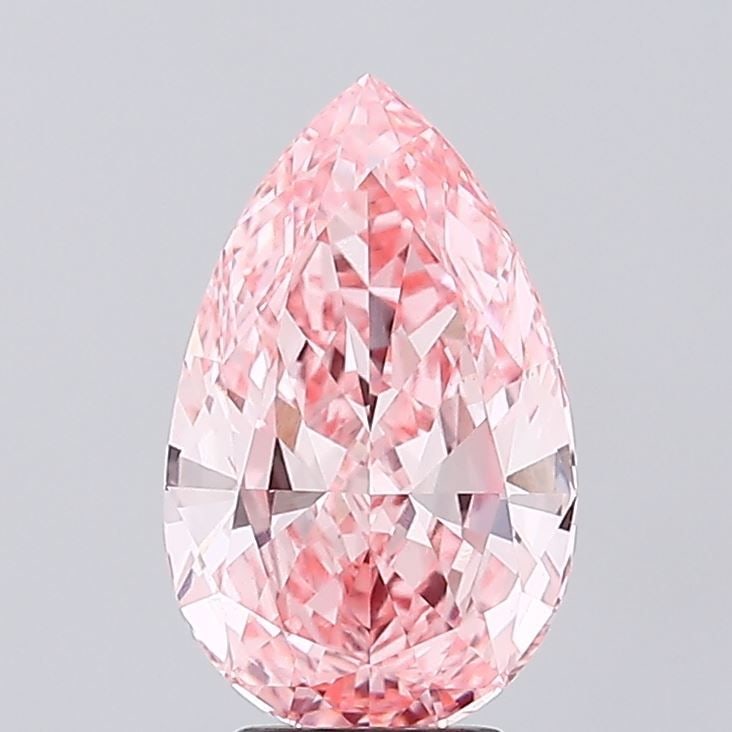 Loose Diamond - PEAR 4.24ct Fancy Vivid Pink VS1: Loose Diamond - PEAR 4.24ct Fancy Vivid Pink VS1 Source: This is a real non-mined Diamond that has been grown in a lab Shape: PEAR Carats: 4.24 Color: Fancy Vivid Pink Certification: IGI Video: