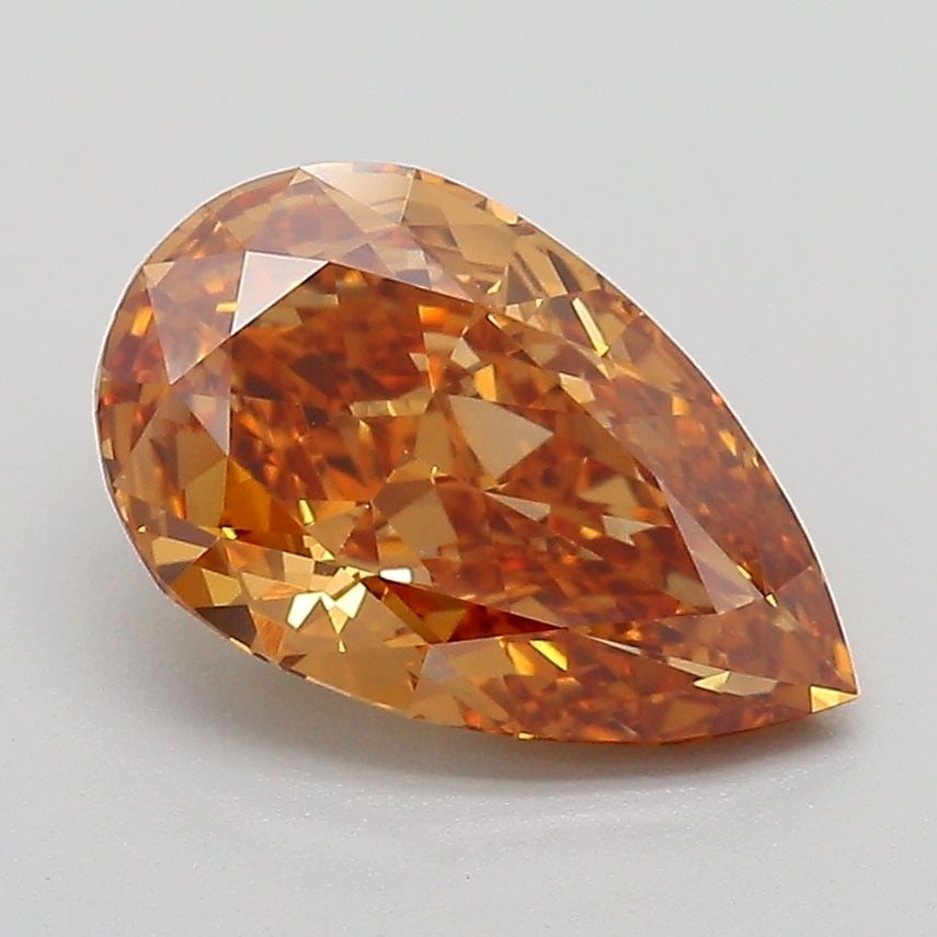 Loose Diamond - PEAR 2.1ct Fancy Light Orangey Brown VVS2: Loose Diamond - PEAR 2.1ct Fancy Light Orangey Brown VVS2 Source: This is a real non-mined Diamond that has been grown in a lab Shape: PEAR Carats: 2.1 Color: Fancy Light Orangey Brown Certification: 