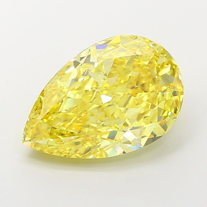 Loose Diamond - PEAR 8.08ct Fancy Vivid Yellow VS2: Loose Diamond - PEAR 8.08ct Fancy Vivid Yellow VS2 Source: This is a real non-mined Diamond that has been grown in a lab Shape: PEAR Carats: 8.08 Color: Fancy Vivid Yellow Certification: IGI Video: