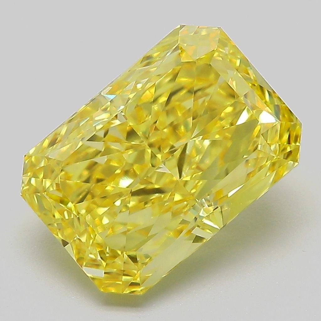 Loose Diamond - RADIANT 5.09ct Fancy Vivid Yellow VVS2: Loose Diamond - RADIANT 5.09ct Fancy Vivid Yellow VVS2 Source: This is a real non-mined Diamond that has been grown in a lab Shape: RADIANT Carats: 5.09 Color: Fancy Vivid Yellow Certification: IGI Vi