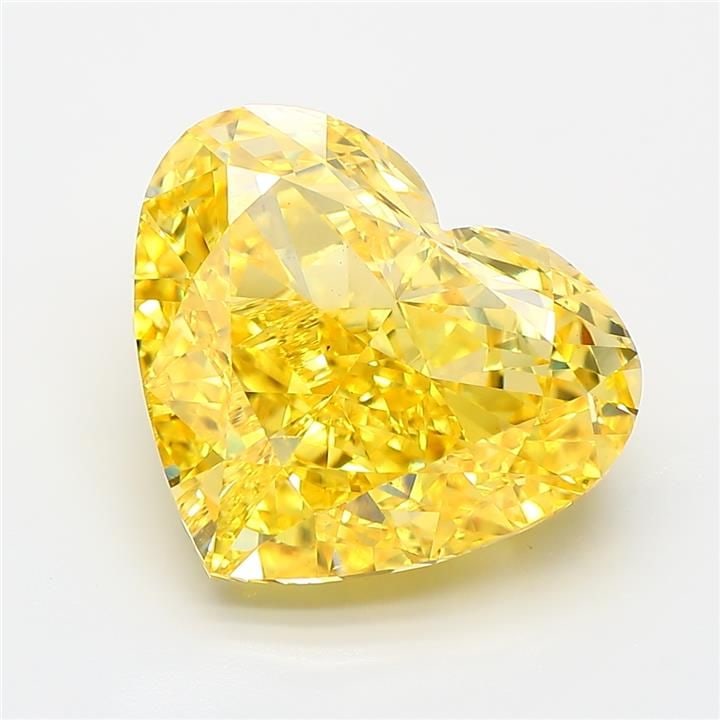 Loose Diamond - HEART 7.06ct Fancy Vivid Yellow VS1: Loose Diamond - HEART 7.06ct Fancy Vivid Yellow VS1 Source: This is a real non-mined Diamond that has been grown in a lab Shape: HEART Carats: 7.06 Color: Fancy Vivid Yellow Certification: IGI Video: