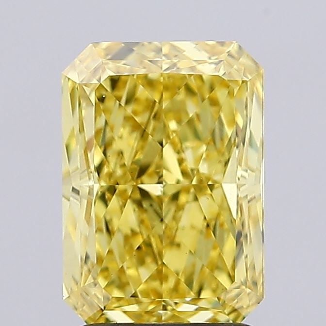Loose Diamond - RADIANT 2.45ct Fancy Vivid Yellow VS1: Loose Diamond - RADIANT 2.45ct Fancy Vivid Yellow VS1 Source: This is a real non-mined Diamond that has been grown in a lab Shape: RADIANT Carats: 2.45 Color: Fancy Vivid Yellow Certification: IGI Vid