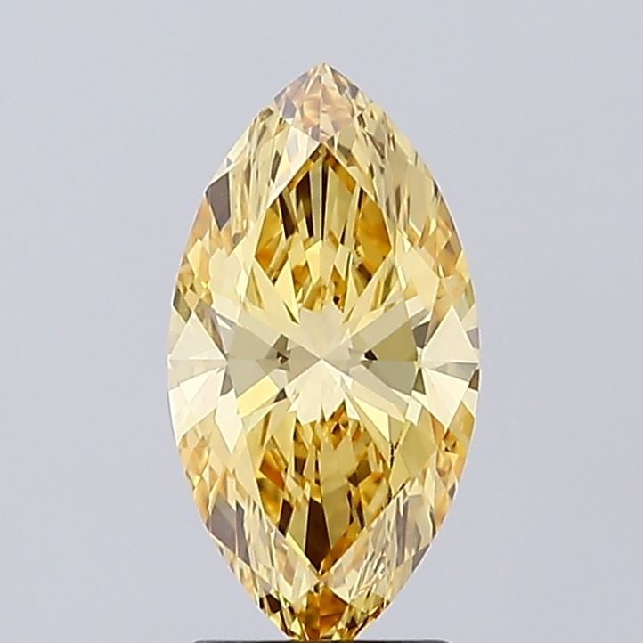 Loose Diamond - MARQUISE 2.03ct Fancy Intense Yellow VVS2: Loose Diamond - MARQUISE 2.03ct Fancy Intense Yellow VVS2 Source: This is a real non-mined Diamond that has been grown in a lab Shape: MARQUISE Carats: 2.03 Color: Fancy Intense Yellow Certification: 
