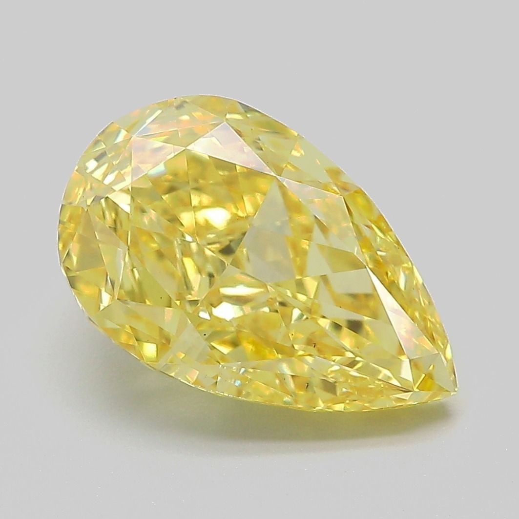 Loose Diamond - PEAR 4.06ct Fancy Vivid Yellow VS1: Loose Diamond - PEAR 4.06ct Fancy Vivid Yellow VS1 Source: This is a real non-mined Diamond that has been grown in a lab Shape: PEAR Carats: 4.06 Color: Fancy Vivid Yellow Certification: IGI Video: