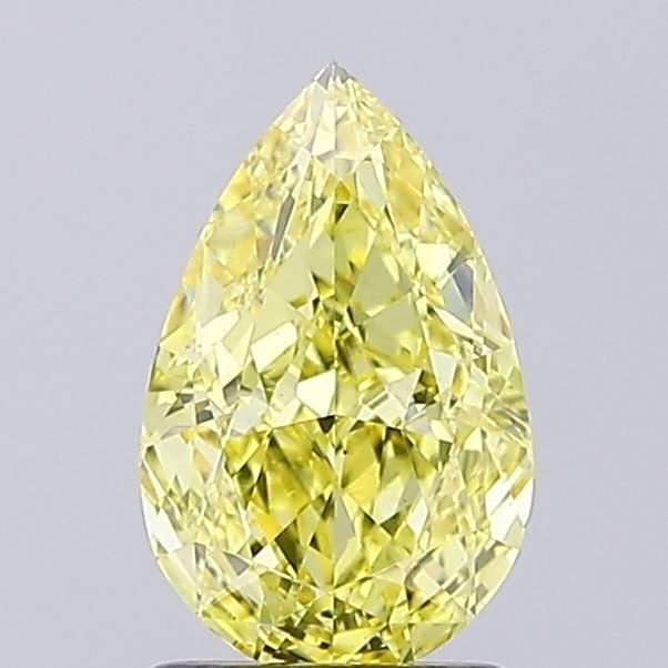 Loose Diamond - PEAR 1.53ct Fancy Vivid Yellow VS1: Loose Diamond - PEAR 1.53ct Fancy Vivid Yellow VS1 Source: This is a real non-mined Diamond that has been grown in a lab Shape: PEAR Carats: 1.53 Color: Fancy Vivid Yellow Certification: IGI Video: