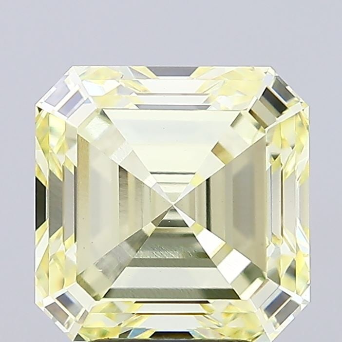 Loose Diamond - ASSCHER 4.8ct Fancy Light Yellow VS1: Loose Diamond - ASSCHER 4.8ct Fancy Light Yellow VS1 Source: This is a real non-mined Diamond that has been grown in a lab Shape: ASSCHER Carats: 4.8 Color: Fancy Light Yellow Certification: IGI The D