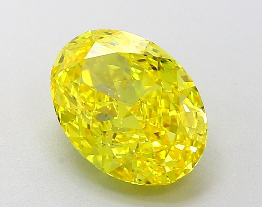Loose Diamond - OVAL 2.02ct Fancy Vivid Yellow VVS1: Loose Diamond - OVAL 2.02ct Fancy Vivid Yellow VVS1 Source: This is a real non-mined Diamond that has been grown in a lab Shape: OVAL Carats: 2.02 Color: Fancy Vivid Yellow Certification: IGI Video: