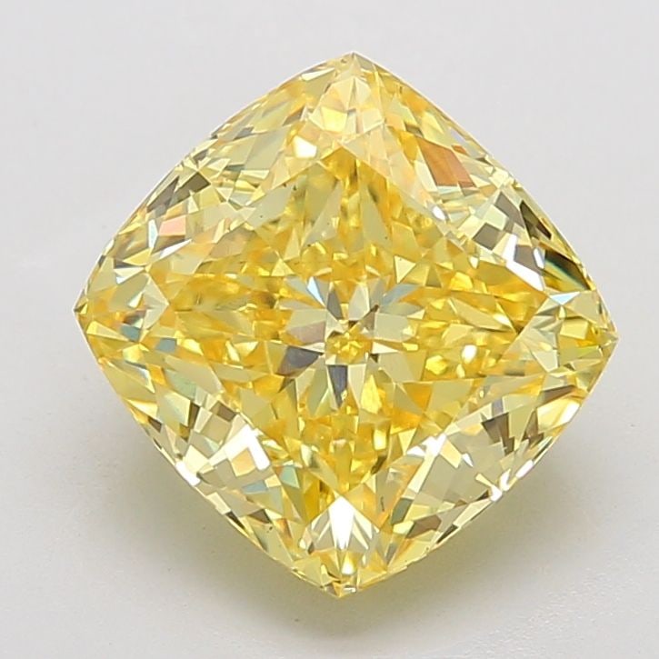 Loose Diamond - CUSHION MODIFIED 8.4ct Fancy Vivid Yellow VS1: Loose Diamond - CUSHION MODIFIED 8.4ct Fancy Vivid Yellow VS1 Source: This is a real non-mined Diamond that has been grown in a lab Shape: CUSHION MODIFIED Carats: 8.4 Color: Fancy Vivid Yellow Certif