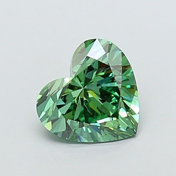 Loose Diamond - HEART 1.35ct Fancy Vivid Green VS1: Loose Diamond - HEART 1.35ct Fancy Vivid Green VS1 Source: This is a real non-mined Diamond that has been grown in a lab Shape: HEART Carats: 1.35 Color: Fancy Vivid Green Certification: IGI Video:
