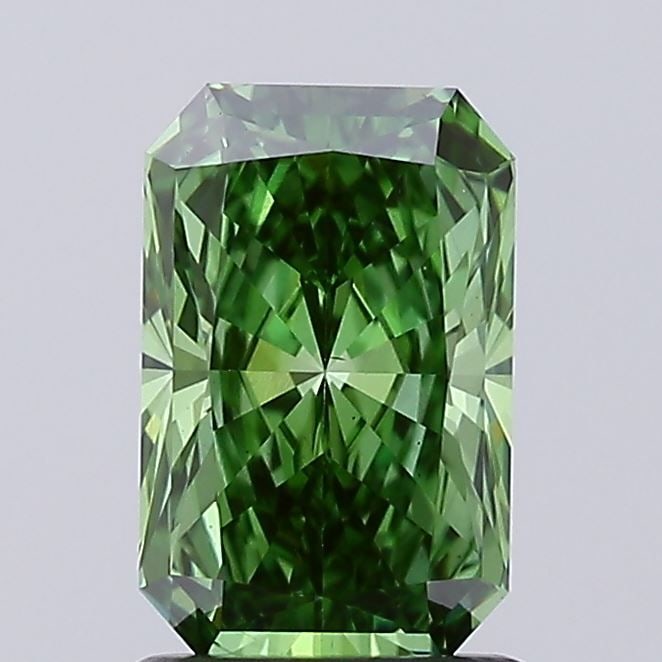Loose Diamond - RADIANT 1.5ct Fancy Vivid Green VS1: Loose Diamond - RADIANT 1.5ct Fancy Vivid Green VS1 Source: This is a real non-mined Diamond that has been grown in a lab Shape: RADIANT Carats: 1.5 Color: Fancy Vivid Green Certification: IGI Video: