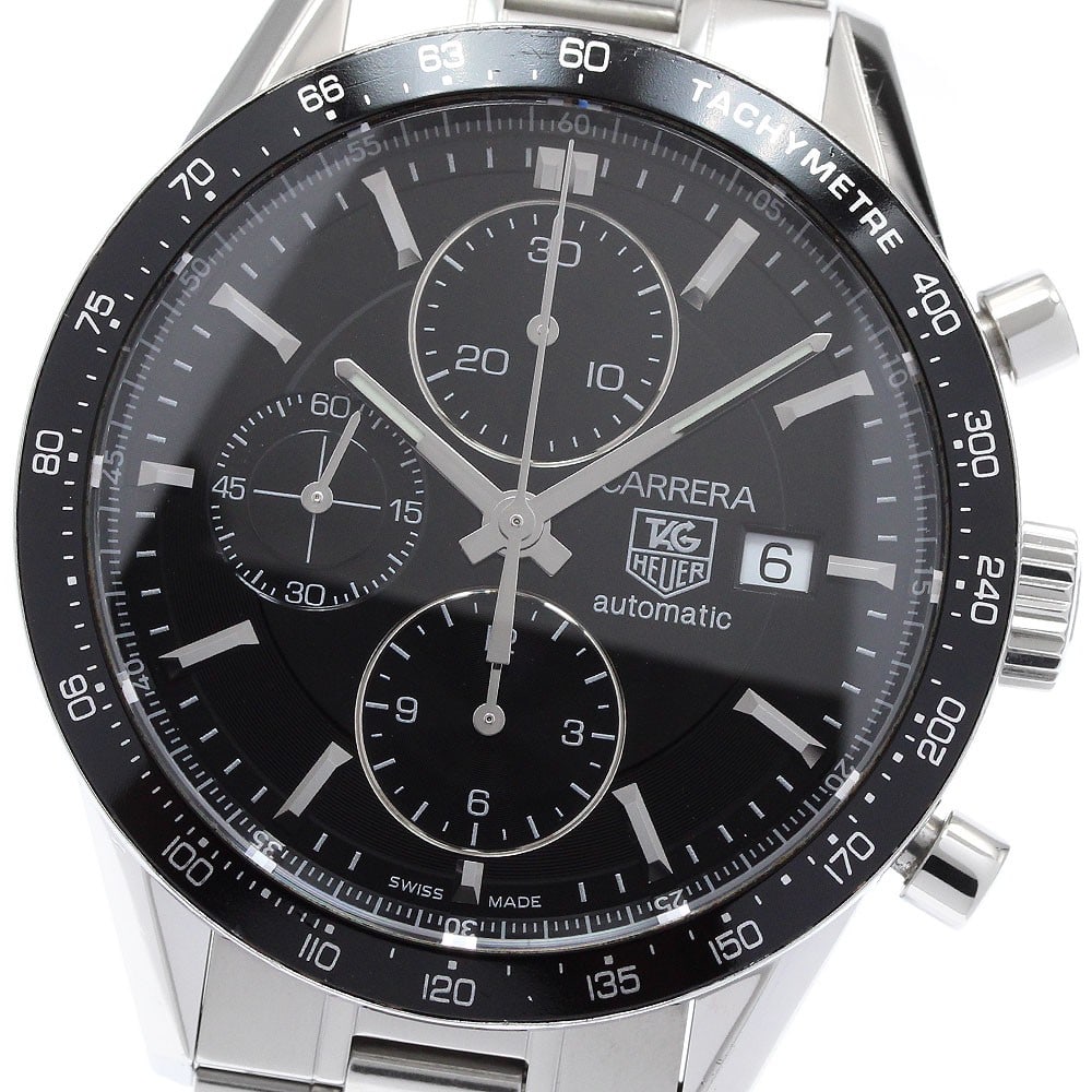 TAG Heuer Carrera CV201E-0 mens automatic chronograph watch black dial: TAG Heuer Carrera CV201E-0 mens automatic chronograph watch black dial TAG Heuer Carrera chronograph men's wristwatch with automatic Caliber 16 movement. This Swiss-made watch features a black dial wi