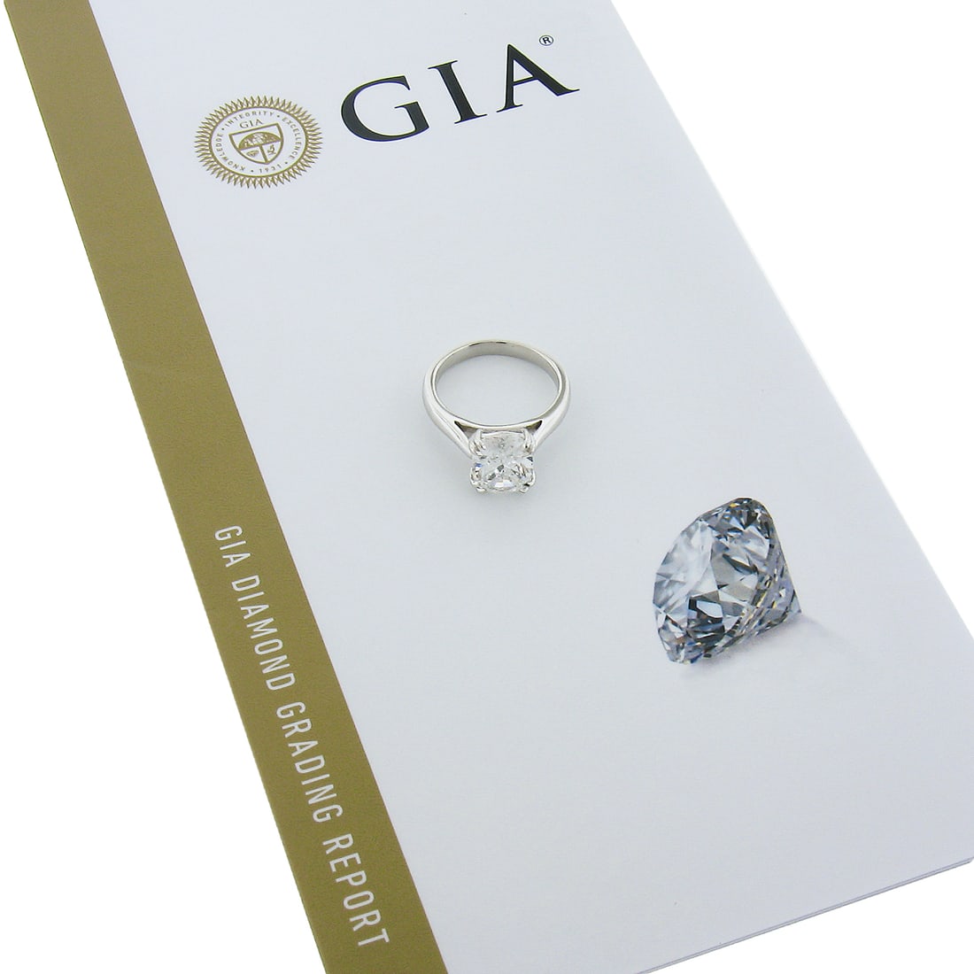 3.09ct GIA Certified Elongated Cushion Cut Platinum Engagement Ring (1 of 10)