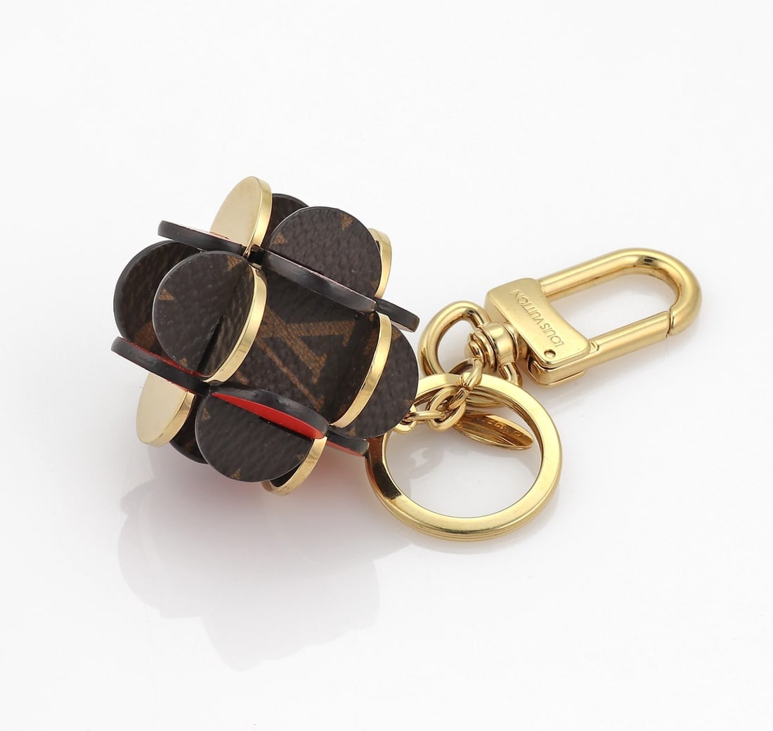 Louis Vuitton Floral Bag Charm Key Holder Monogram Canvas Metal (1 of 6)