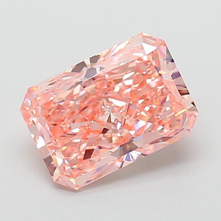 Loose Diamond - RADIANT 5.03ct Fancy Vivid Orangey Pink VVS2: Loose Diamond - RADIANT 5.03ct Fancy Vivid Orangey Pink VVS2 Source: This is a real non-mined Diamond that has been grown in a lab Shape: RADIANT Carats: 5.03 Color: Fancy Vivid Orangey Pink