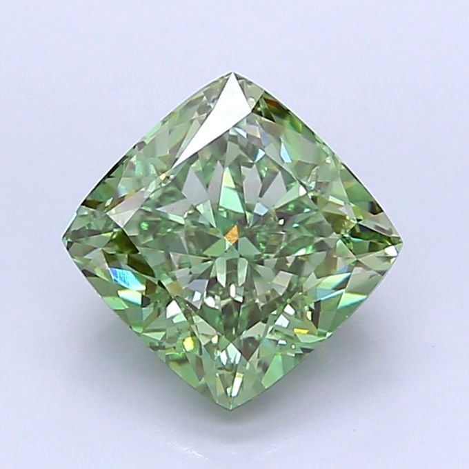 Loose Diamond - CUSHION MODIFIED 4.06ct Fancy Vivid Green VS1: Loose Diamond - CUSHION MODIFIED 4.06ct Fancy Vivid Green VS1 Source: This is a real non-mined Diamond that has been grown in a lab Shape: CUSHION MODIFIED Carats: 4.06 Color: Fancy Vivid Green Certif