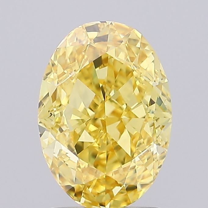 Loose Diamond - OVAL 2.2ct Fancy Vivid Yellow VS1: Loose Diamond - OVAL 2.2ct Fancy Vivid Yellow VS1 Source: This is a real non-mined Diamond that has been grown in a lab Shape: OVAL Carats: 2.2 Color: Fancy Vivid Yellow Certification: IGI Video: