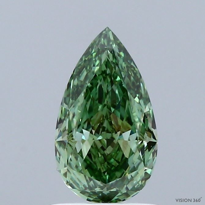 Loose Diamond - PEAR 1.02ct Fancy Vivid Green VVS2: Loose Diamond - PEAR 1.02ct Fancy Vivid Green VVS2 Source: This is a real non-mined Diamond that has been grown in a lab Shape: PEAR Carats: 1.02 Color: Fancy Vivid Green Certification: IGI Video: