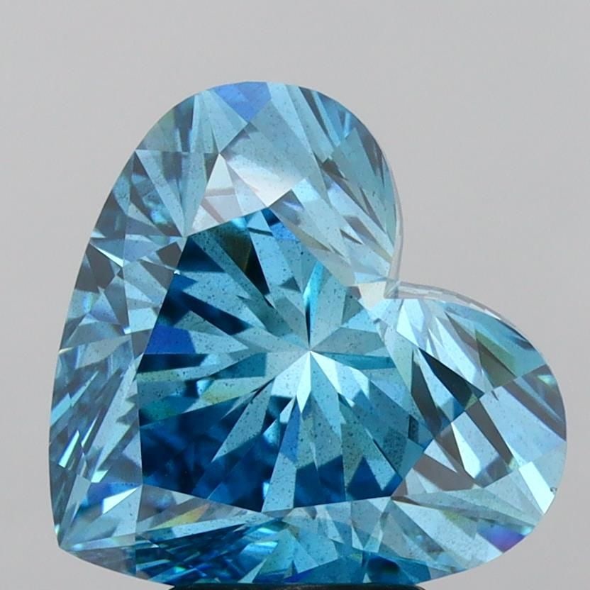 Loose Diamond - HEART 5.01ct Fancy Vivid Blue SI1: Loose Diamond - HEART 5.01ct Fancy Vivid Blue SI1 Source: This is a real non-mined Diamond that has been grown in a lab Shape: HEART Carats: 5.01 Color: Fancy Vivid Blue Certification: IGI Video: