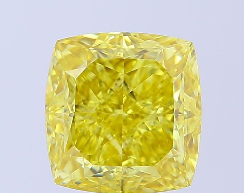 Loose Diamond - CUSHION MODIFIED 5.11ct Fancy Vivid Yellow VS2: Loose Diamond - CUSHION MODIFIED 5.11ct Fancy Vivid Yellow VS2 Source: This is a real non-mined Diamond that has been grown in a lab Shape: CUSHION MODIFIED Carats: 5.11 Color: Fancy Vivid Yellow Cert