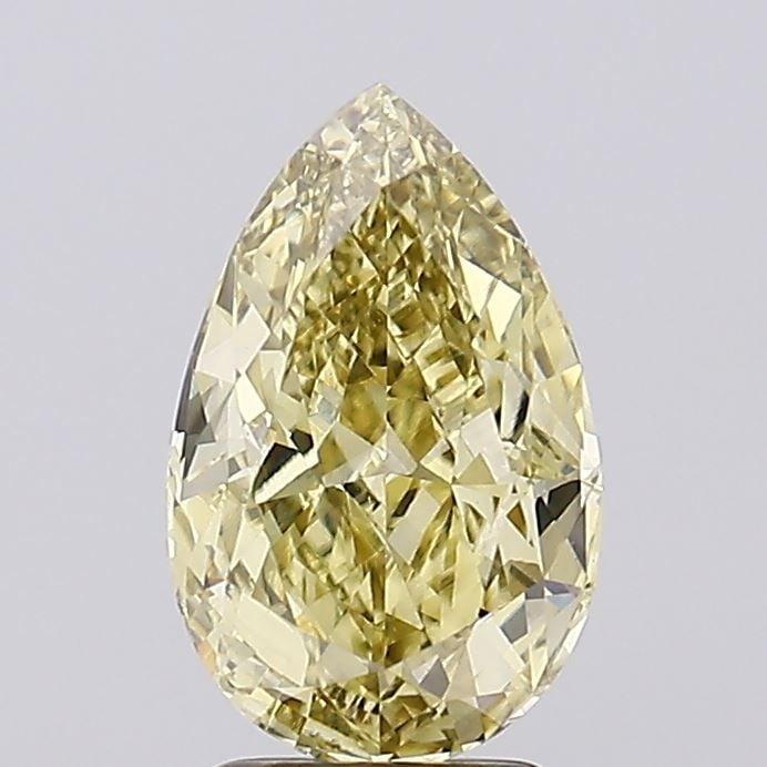 Loose Diamond - PEAR 3.01ct Fancy Intense Yellow VVS2: Loose Diamond - PEAR 3.01ct Fancy Intense Yellow VVS2 Source: This is a real non-mined Diamond that has been grown in a lab Shape: PEAR Carats: 3.01 Color: Fancy Intense Yellow Certification: IGI Vide