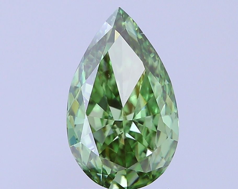 Loose Diamond - PEAR 1.01ct Fancy Vivid Green VS1: Loose Diamond - PEAR 1.01ct Fancy Vivid Green VS1 Source: This is a real non-mined Diamond that has been grown in a lab Shape: PEAR Carats: 1.01 Color: Fancy Vivid Green Certification: IGI Video: