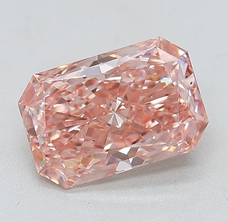Loose Diamond - RADIANT 2.14ct Fancy Intense Brownish Pink VS2: Loose Diamond - RADIANT 2.14ct Fancy Intense Brownish Pink VS2 Source: This is a real non-mined Diamond that has been grown in a lab Shape: RADIANT Carats: 2.14 Color: Fancy Intense Brownish Pink Cert