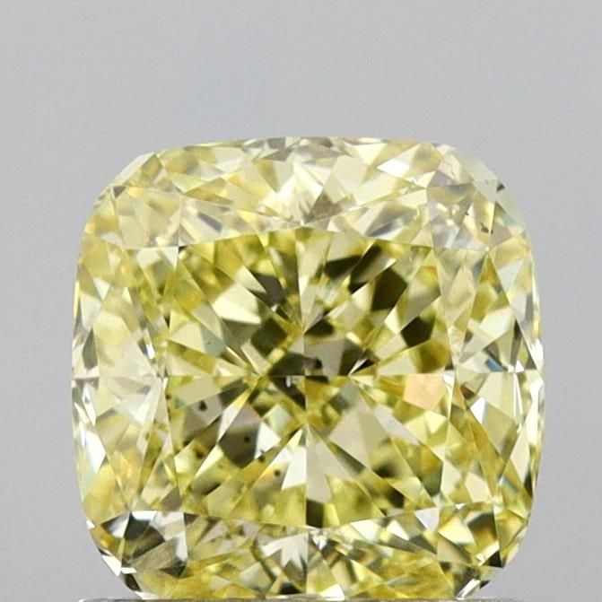 Loose Diamond - CUSHION MODIFIED 1.26ct Fancy Yellow VS2: Loose Diamond - CUSHION MODIFIED 1.26ct Fancy Yellow VS2 Source: This is a real non-mined Diamond that has been grown in a lab Shape: CUSHION MODIFIED Carats: 1.26 Color: Fancy Yellow Certification: I