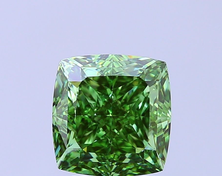 Loose Diamond - CUSHION MODIFIED 4.15ct Fancy Vivid Green VVS2: Loose Diamond - CUSHION MODIFIED 4.15ct Fancy Vivid Green VVS2 Source: This is a real non-mined Diamond that has been grown in a lab Shape: CUSHION MODIFIED Carats: 4.15 Color: Fancy Vivid Green Certi
