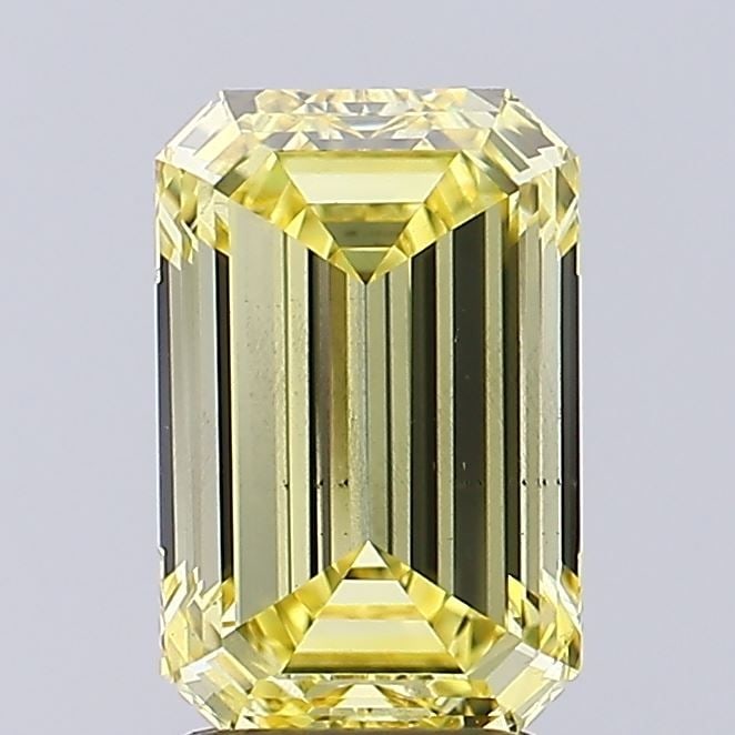 Loose Diamond - EMERALD 2.52ct Fancy Intense Yellow SI1: Loose Diamond - EMERALD 2.52ct Fancy Intense Yellow SI1 Source: This is a real non-mined Diamond that has been grown in a lab Shape: EMERALD Carats: 2.52 Color: Fancy Intense Yellow Certification: IGI