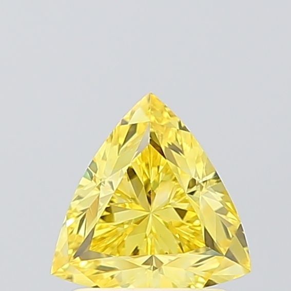 Loose Diamond - TRIANGULAR 1.1ct Fancy Vivid Yellow VS1: Loose Diamond - TRIANGULAR 1.1ct Fancy Vivid Yellow VS1 Source: This is a real non-mined Diamond that has been grown in a lab Shape: TRIANGULAR Carats: 1.1 Color: Fancy Vivid Yellow Certification: IGI