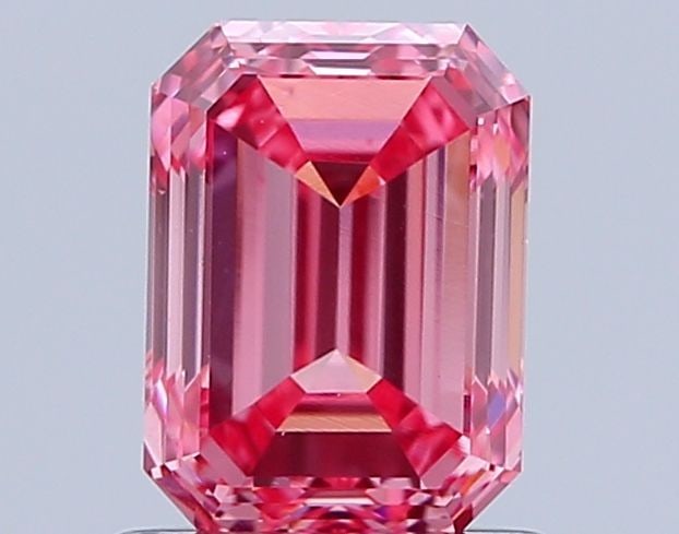 Loose Diamond - EMERALD 1.05ct Fancy Light Reddish Pink VS2: Loose Diamond - EMERALD 1.05ct Fancy Light Reddish Pink VS2 Source: This is a real non-mined Diamond that has been grown in a lab Shape: EMERALD Carats: 1.05 Color: Fancy Light Reddish Pink Certificat
