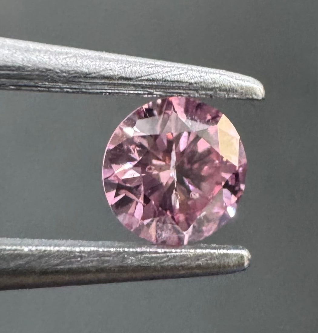 Loose Diamond - ROUND 0.2ct Fancy Vivid Purplish Pink I2 (1 of 1)