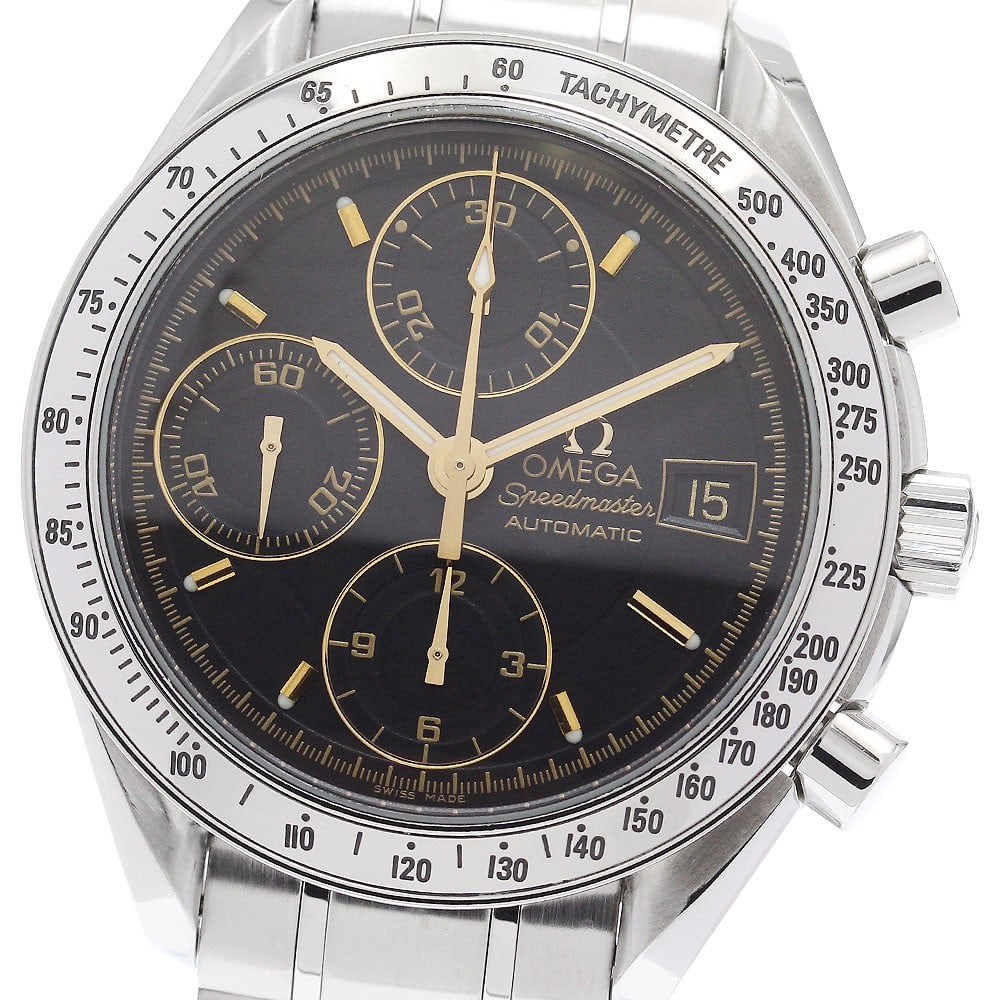 Omega Speedmaster 3513.54 mens automatic chronograph wristwatch: Omega Speedmaster 3513.54 mens automatic chronograph wristwatch OMEGA Speedmaster Date chronograph wristwatch with automatic movement and a black dial. This men's watch features date, chronograph, and