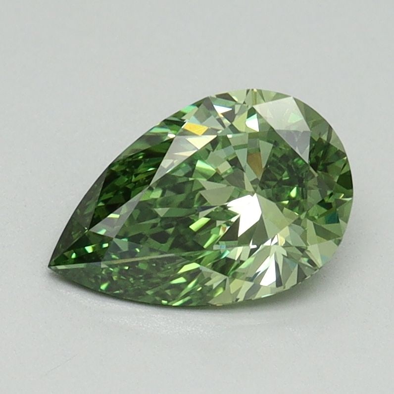 Loose Diamond - PEAR 1.0ct Fancy Vivid Green VS1: Loose Diamond - PEAR 1.0ct Fancy Vivid Green VS1 Source: This is a real non-mined Diamond that has been grown in a lab Shape: PEAR Carats: 1.0 Color: Fancy Vivid Green Certification: IGI Video:
