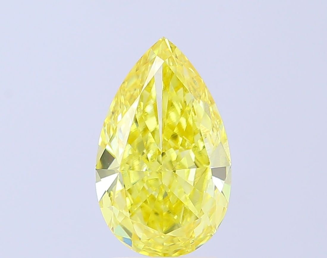 Loose Diamond - PEAR 3.72ct Fancy Vivid Yellow VS1: Loose Diamond - PEAR 3.72ct Fancy Vivid Yellow VS1 Source: This is a real non-mined Diamond that has been grown in a lab Shape: PEAR Carats: 3.72 Color: Fancy Vivid Yellow Certification: IGI Video: