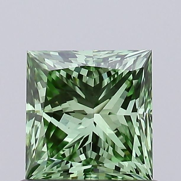 Loose Diamond - PRINCESS 0.7ct Fancy Vivid Green VS1: Loose Diamond - PRINCESS 0.7ct Fancy Vivid Green VS1 Source: This is a real non-mined Diamond that has been grown in a lab Shape: PRINCESS Carats: 0.7 Color: Fancy Vivid Green Certification: IGI Video