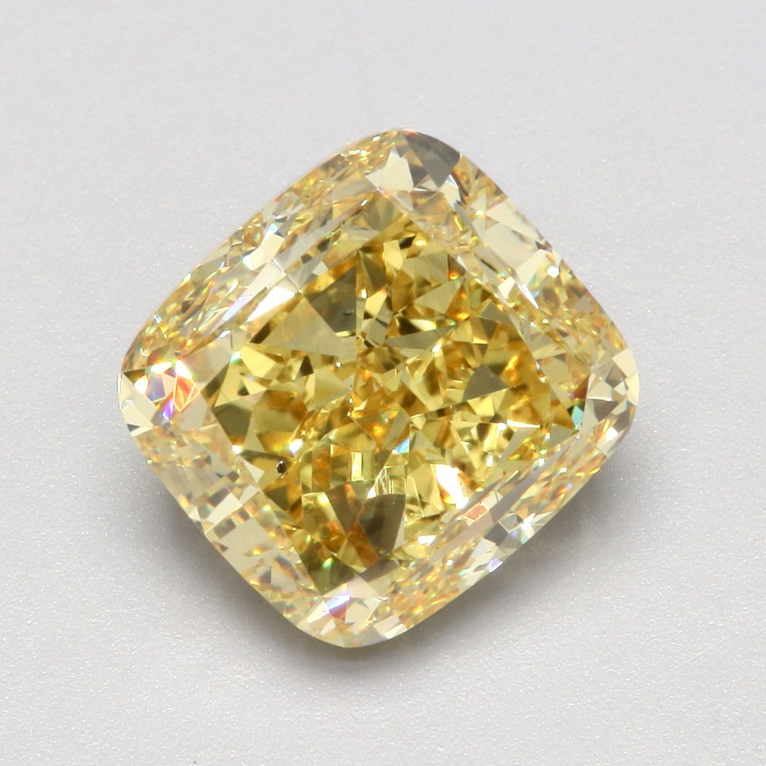 Loose Diamond - CUSHION MODIFIED 5.01ct Fancy Intense Yellow VS2: Loose Diamond - CUSHION MODIFIED 5.01ct Fancy Intense Yellow VS2 Source: This is a real non-mined Diamond that has been grown in a lab Shape: CUSHION MODIFIED Carats: 5.01 Color: Fancy Intense Yellow 