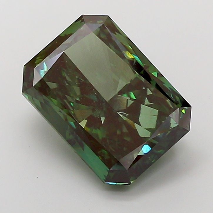 Loose Diamond - RADIANT 12.99ct Fancy Deep Green VS2: Loose Diamond - RADIANT 12.99ct Fancy Deep Green VS2 Source: This is a real non-mined Diamond that has been grown in a lab Shape: RADIANT Carats: 12.99 Color: Fancy Deep Green Certification: IGI Video