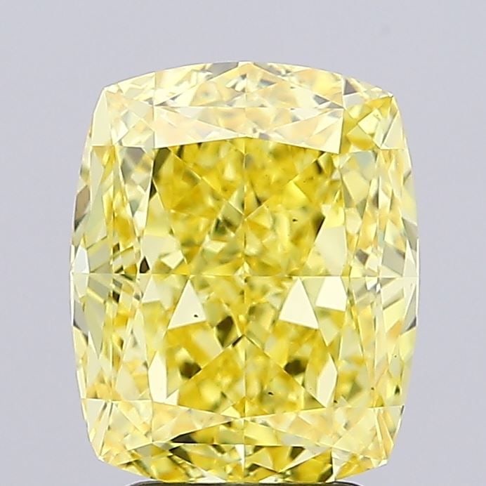 Loose Diamond - CUSHION MODIFIED 3.77ct Fancy Vivid Yellow VS2: Loose Diamond - CUSHION MODIFIED 3.77ct Fancy Vivid Yellow VS2 Source: This is a real non-mined Diamond that has been grown in a lab Shape: CUSHION MODIFIED Carats: 3.77 Color: Fancy Vivid Yellow