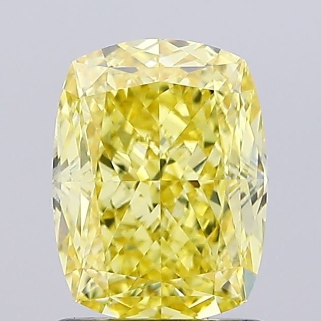 Loose Diamond - CUSHION MODIFIED 1.51ct Fancy Vivid Yellow VS1: Loose Diamond - CUSHION MODIFIED 1.51ct Fancy Vivid Yellow VS1 Source: This is a real non-mined Diamond that has been grown in a lab Shape: CUSHION MODIFIED Carats: 1.51 Color: Fancy Vivid Yellow Cert