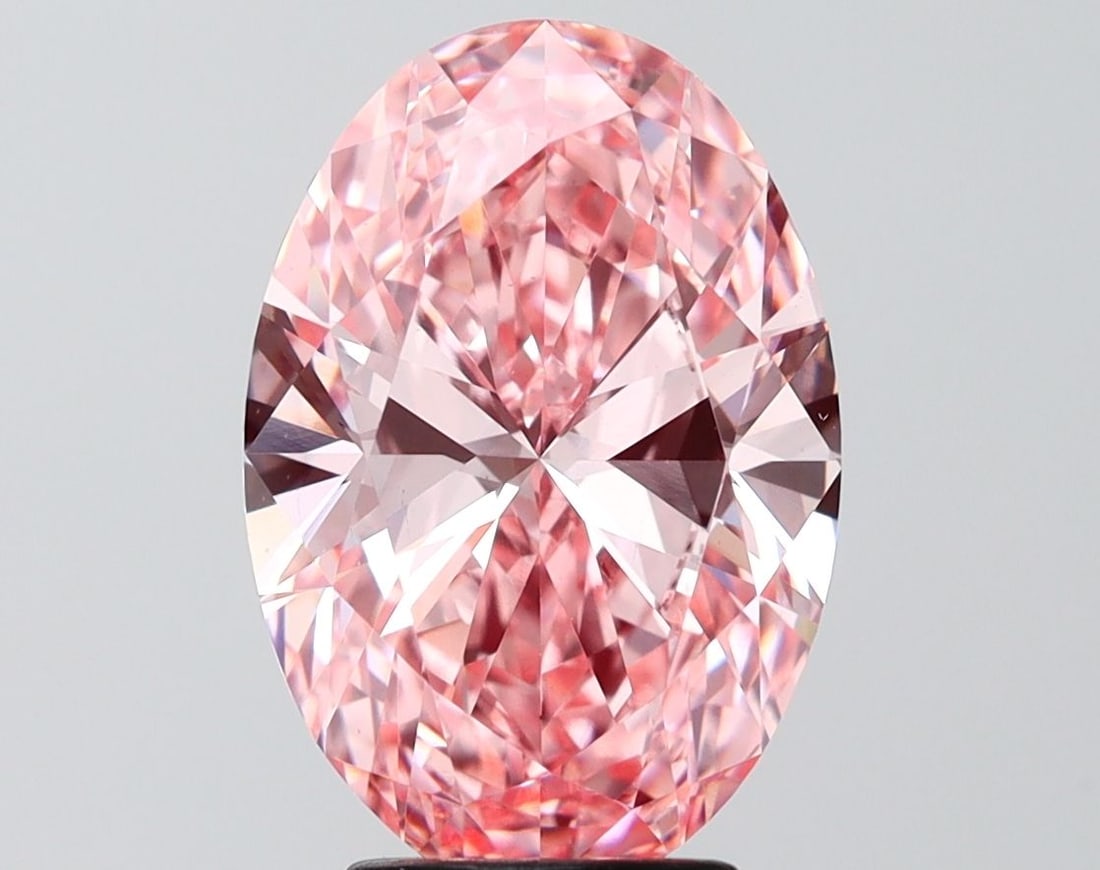 Loose Diamond - OVAL 4.0ct Fancy Vivid Pink VS1: Loose Diamond - OVAL 4.0ct Fancy Vivid Pink VS1 Source: This is a real non-mined Diamond that has been grown in a lab Shape: OVAL Carats: 4.0 Color: Fancy Vivid Pink Certification: IGI Video: