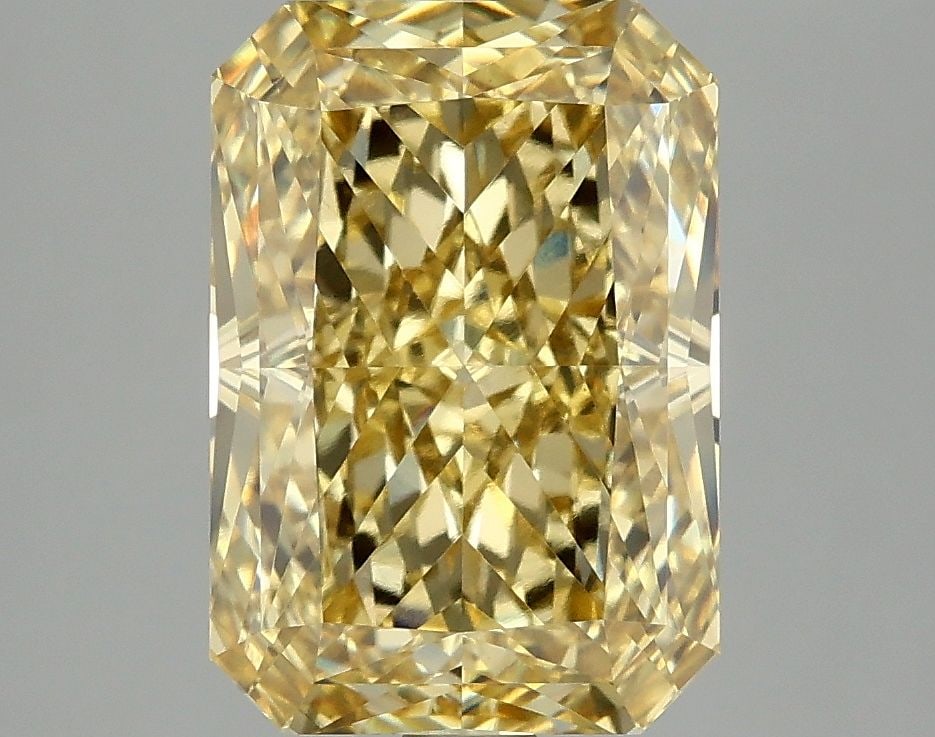 Loose Diamond - RADIANT 4.1ct Fancy Vivid Yellow VVS2: Loose Diamond - RADIANT 4.1ct Fancy Vivid Yellow VVS2 Source: This is a real non-mined Diamond that has been grown in a lab Shape: RADIANT Carats: 4.1 Color: Fancy Vivid Yellow Certification: IGI Vide
