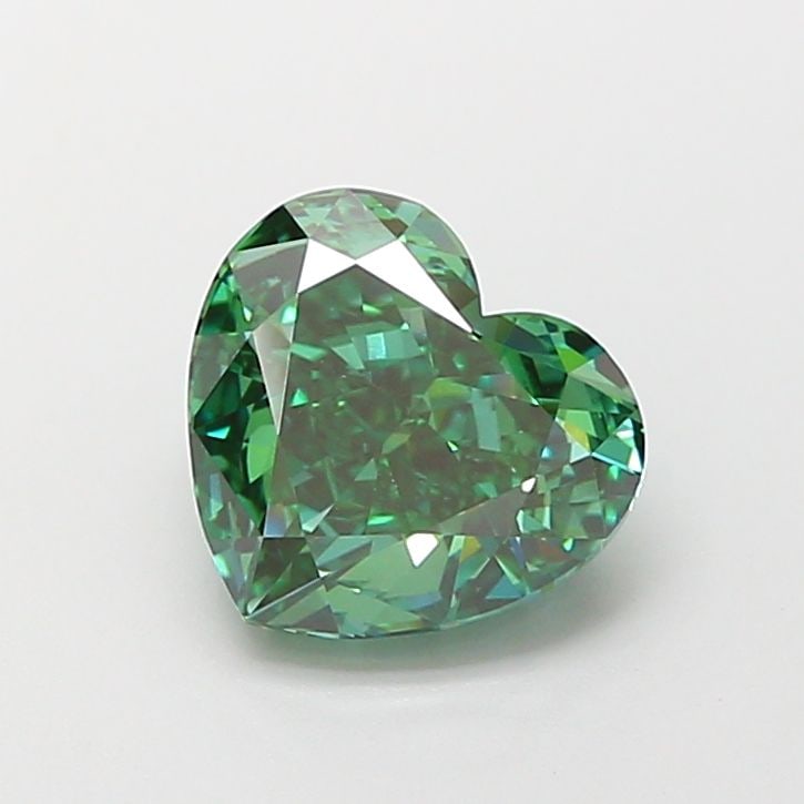 Loose Diamond - HEART 2.02ct Fancy Vivid Green VVS2: Loose Diamond - HEART 2.02ct Fancy Vivid Green VVS2 Source: This is a real non-mined Diamond that has been grown in a lab Shape: HEART Carats: 2.02 Color: Fancy Vivid Green Certification: IGI The Diam