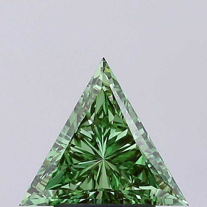 Loose Diamond - TRIANGULAR 1.35ct Fancy Vivid Green VVS2: Loose Diamond - TRIANGULAR 1.35ct Fancy Vivid Green VVS2 Source: This is a real non-mined Diamond that has been grown in a lab Shape: TRIANGULAR Carats: 1.35 Color: Fancy Vivid Green Certification: IG