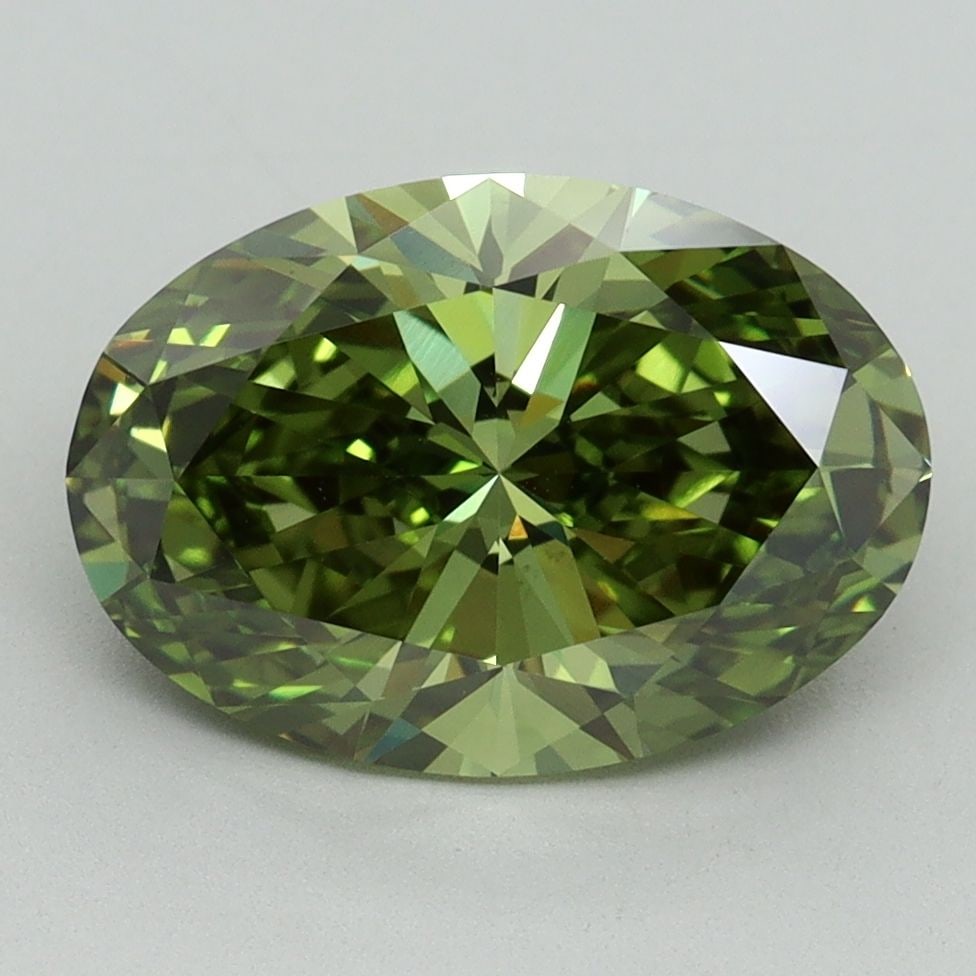 Loose Diamond - OVAL 3.02ct Fancy Vivid Green VS1: Loose Diamond - OVAL 3.02ct Fancy Vivid Green VS1 Source: This is a real non-mined Diamond that has been grown in a lab Shape: OVAL Carats: 3.02 Color: Fancy Vivid Green Certification: IGI Video: