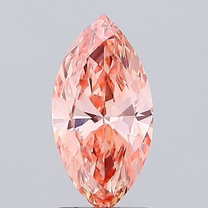 Loose Diamond - MARQUISE 1.18ct Fancy Vivid Orangey Pink VVS2: Loose Diamond - MARQUISE 1.18ct Fancy Vivid Orangey Pink VVS2 Source: This is a real non-mined Diamond that has been grown in a lab Shape: MARQUISE Carats: 1.18 Color: Fancy Vivid Orangey Pink Certifi