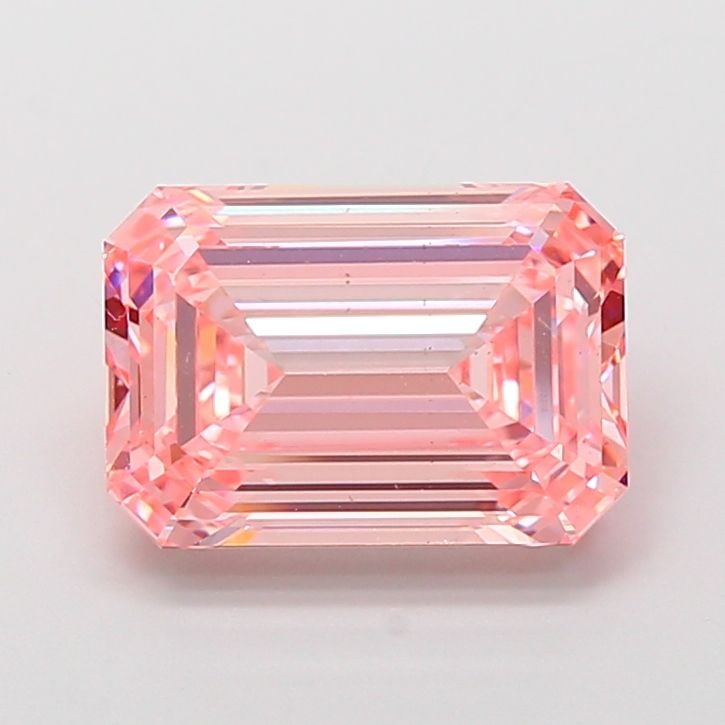 Loose Diamond - EMERALD 5.02ct Fancy Vivid Pink VS2: Loose Diamond - EMERALD 5.02ct Fancy Vivid Pink VS2 Source: This is a real non-mined Diamond that has been grown in a lab Shape: EMERALD Carats: 5.02 Color: Fancy Vivid Pink Certification: IGI The Dia