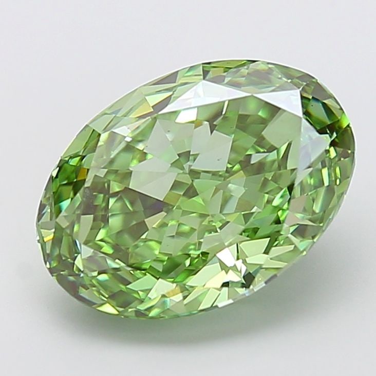 Loose Diamond - OVAL 6.51ct Fancy Vivid Green VS1: Loose Diamond - OVAL 6.51ct Fancy Vivid Green VS1 Source: This is a real non-mined Diamond that has been grown in a lab Shape: OVAL Carats: 6.51 Color: Fancy Vivid Green Certification: IGI Video: